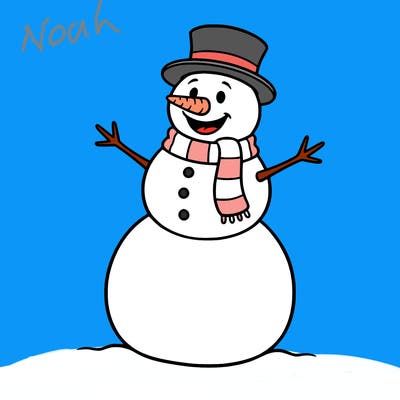 a happy snowman