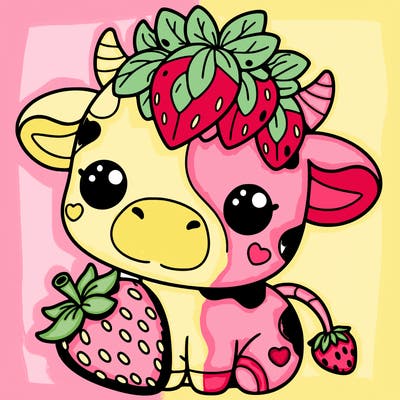 cute strawberry cow
