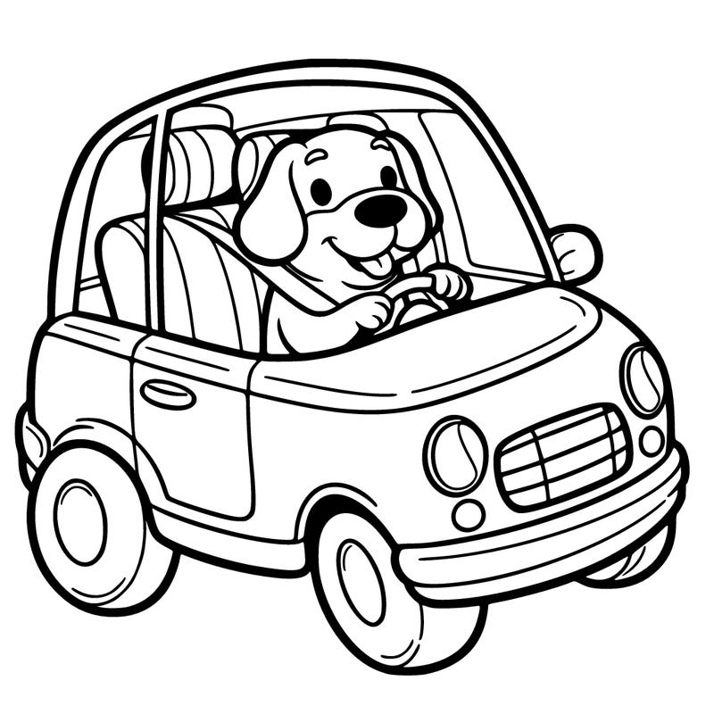 a dog in a car