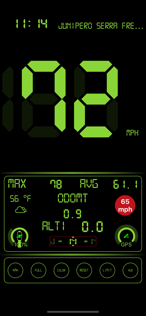 Speedometer .. - Digital GPS speedometer app display with speed limit indicator, odometer, and altitude