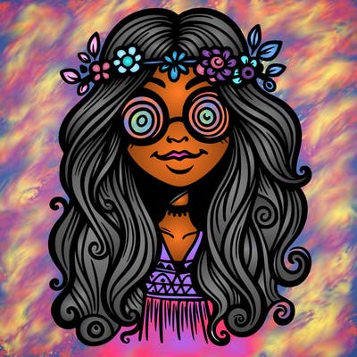 trippy hippie girl