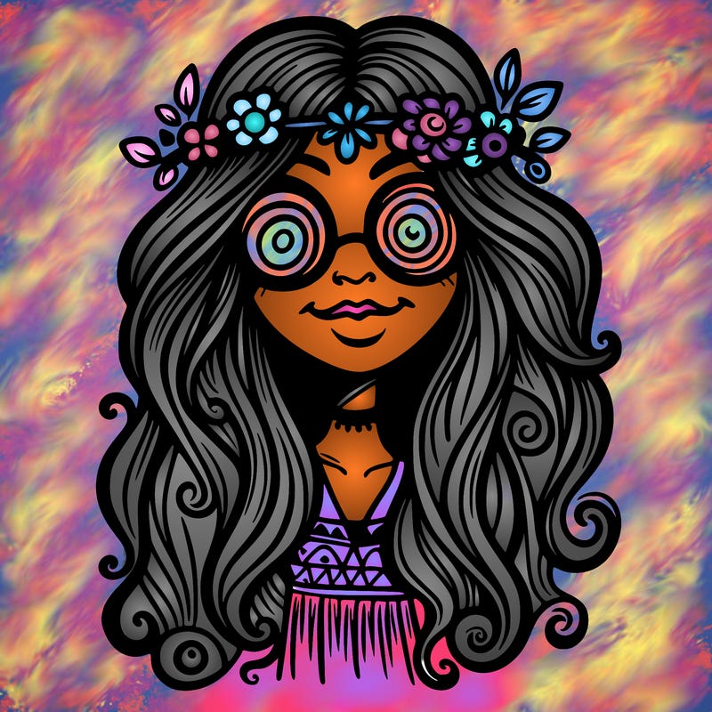 trippy hippie girl