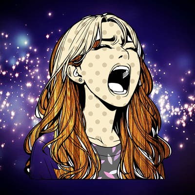 screaming realistic, girl