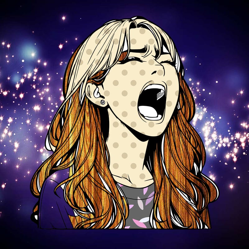 screaming realistic, girl