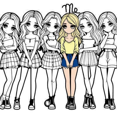 a group of girls realistic