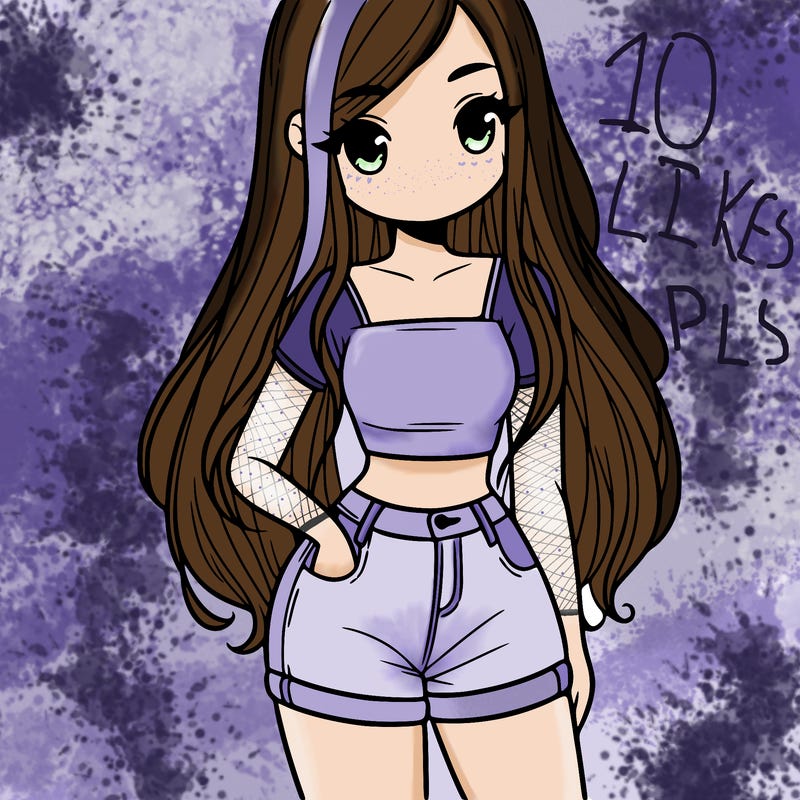 a girl with long hair wearing a crop top and shorts