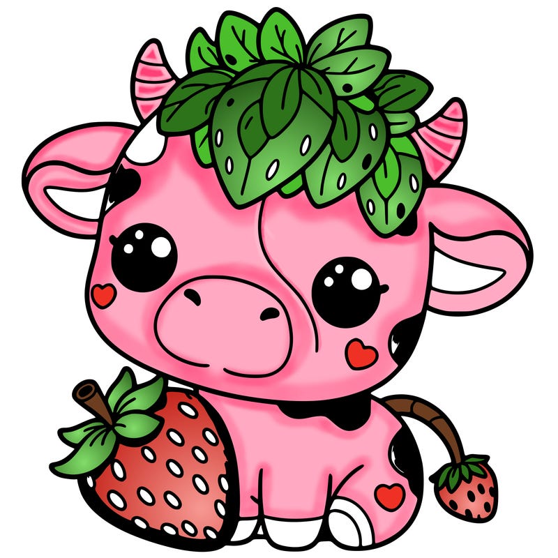 cute strawberry cow