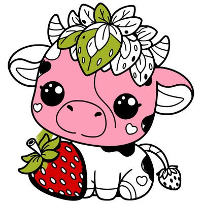 cute strawberry cow