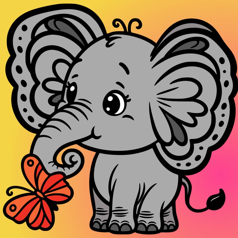 elephant with butterfly ears