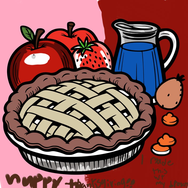 a pie of food
