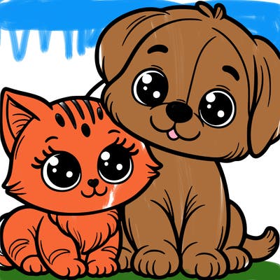 kitten and puppy
