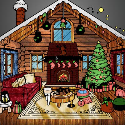 christmas house interior