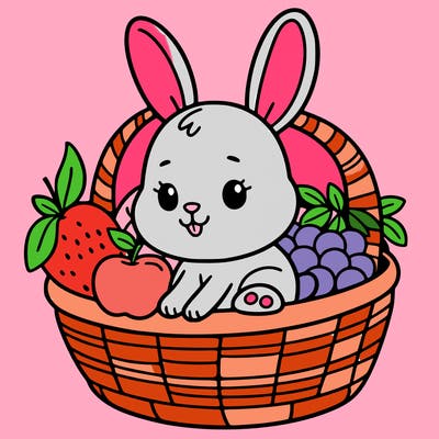 bunny in a fruit basket