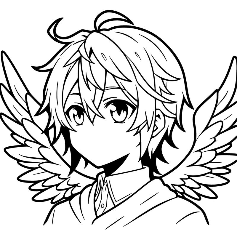 anime boy with wings