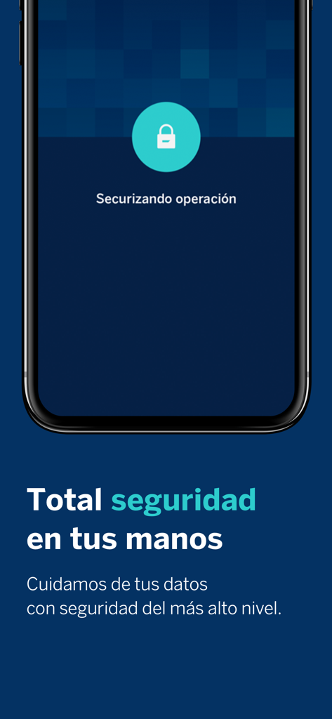 BBVA Uruguay - Smartphone affichant une icône de cadenas de sécurité sur l'application bancaire mobile BBVA Uruguay