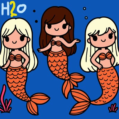 three mermaids