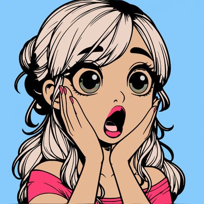 realistic shocked girl