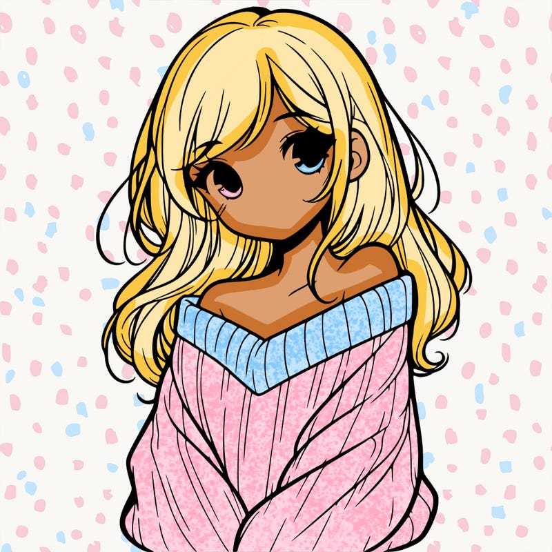 shy pretty girl wearing a sweater that is falling off one shoulder portrait