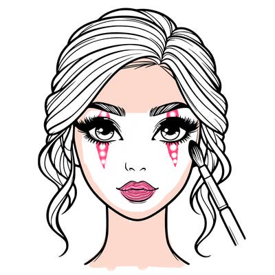 realistic person with makeup