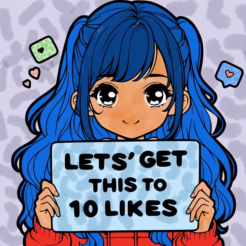 girl holding up sign that says let’s get this to 10 likes realistic