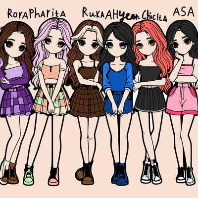 a group of girls realistic