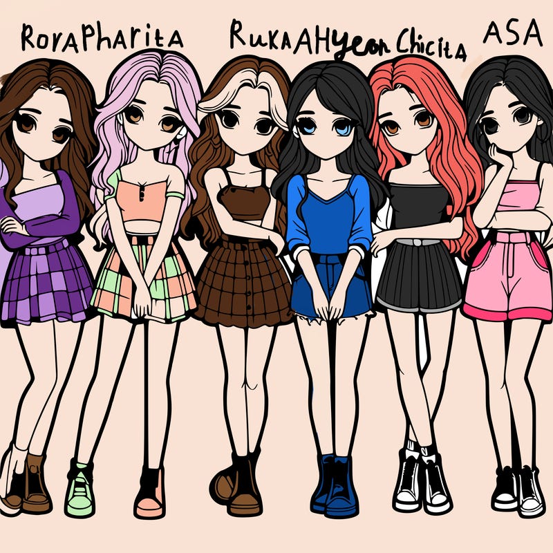 a group of girls realistic