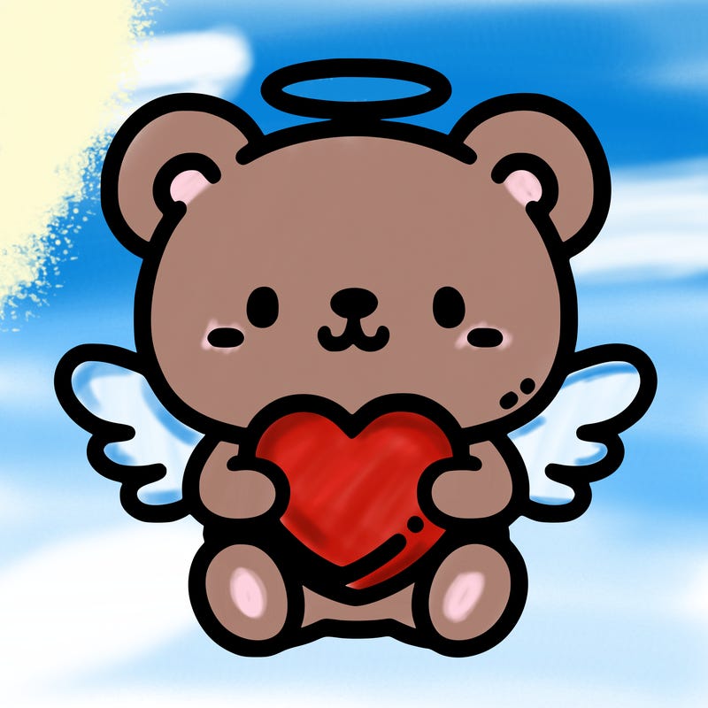 bear with wings and a heart