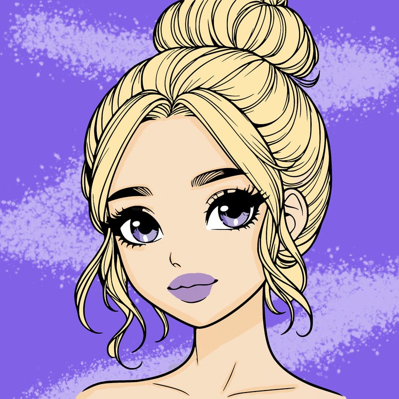 realistic pretty girl with hair in bun