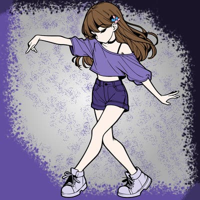 realistic girl danceing