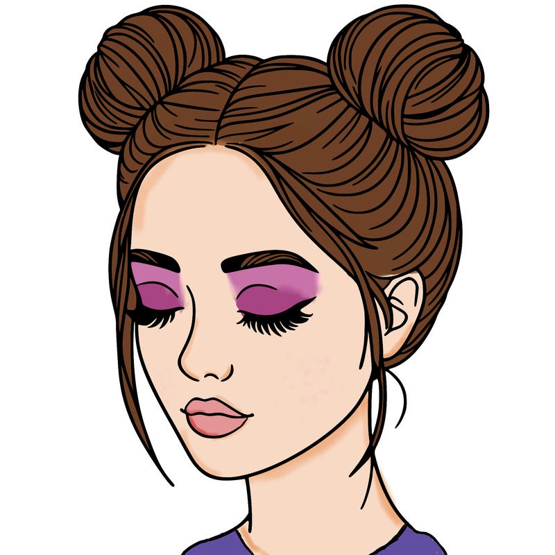 woman with hair buns