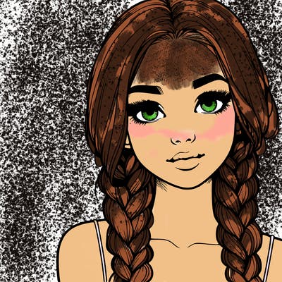 realistic girl with braids