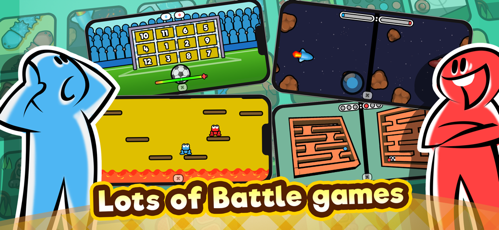 Play with Friends(2p play) - Una colección de extravagantes mini juegos de batalla que incluyen temas de fútbol y espacio de la aplicación Play with Friends