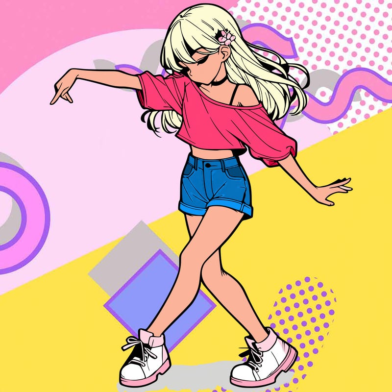 realistic girl danceing