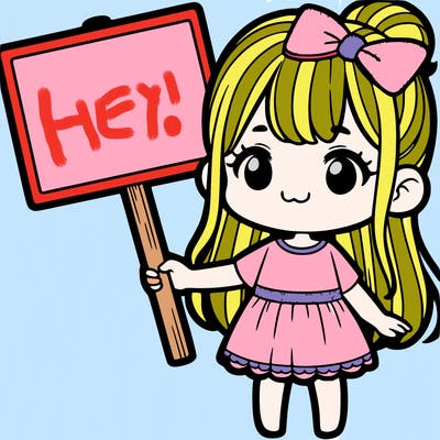 girl with blank sign