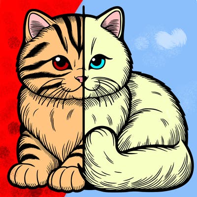 realistic split cat