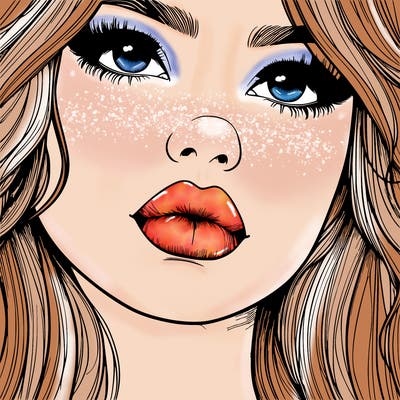 really realistic girl with lips