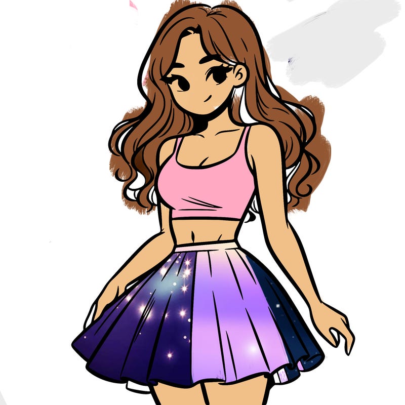 woman in a skirt and crop top