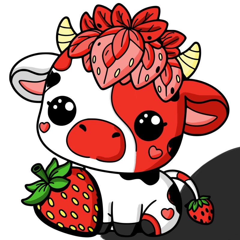 cute strawberry cow