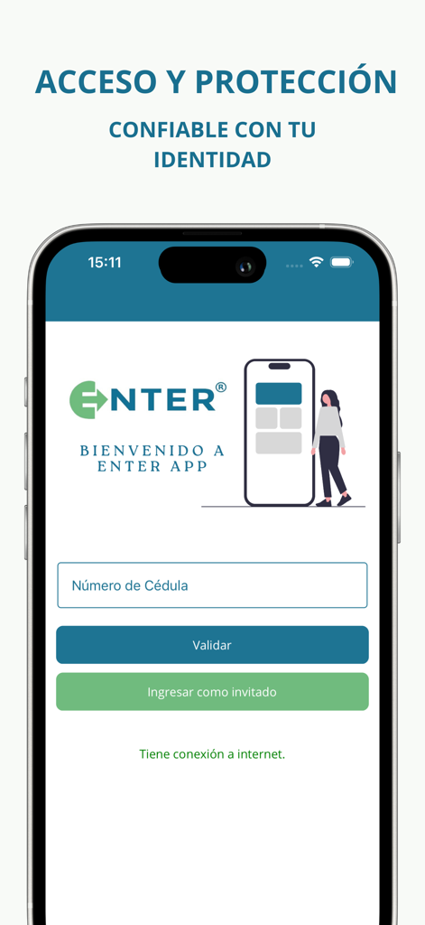 ENTER App - Tela de login do ENTER App para acesso a condomínios e validação de identidade