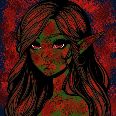 elf girl realistic dark fantasy