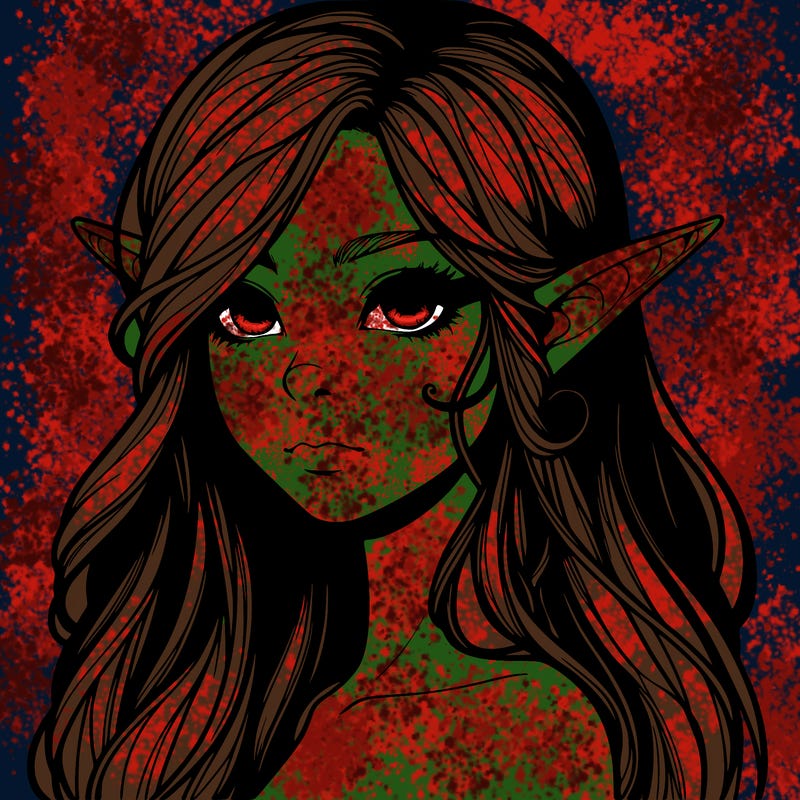 elf girl realistic dark fantasy