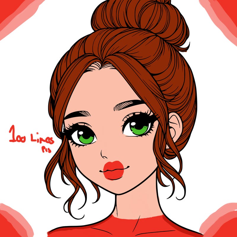 realistic pretty girl with hair in bun