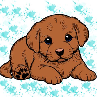 a cute realistic puppy