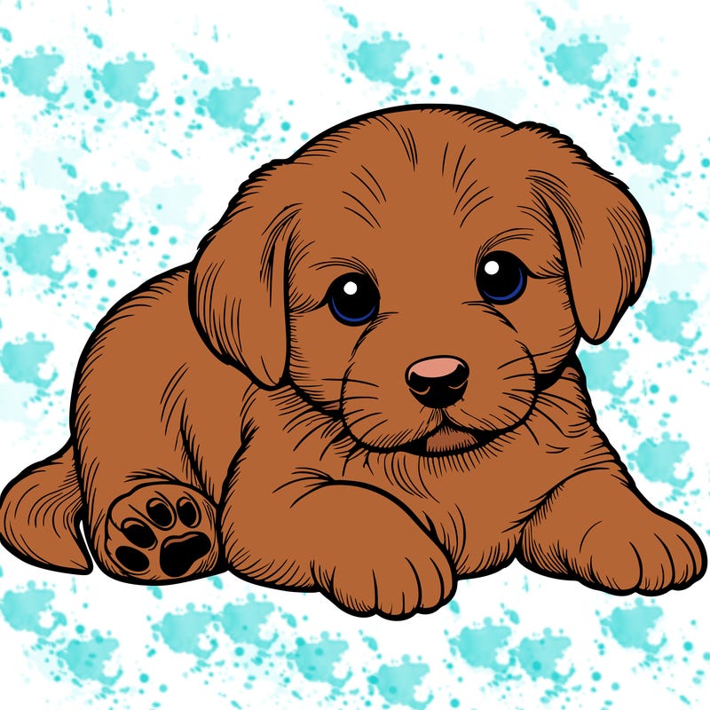 a cute realistic puppy