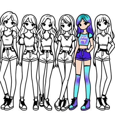 a group of girls wearing crop tops and shorts