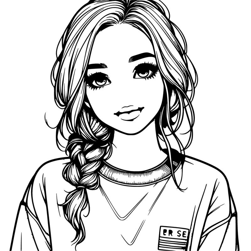 realistic girl with sweat shirt on