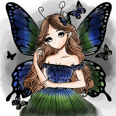 butterfly fairy realistic girl