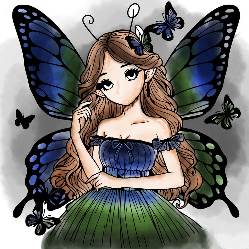 butterfly fairy realistic girl