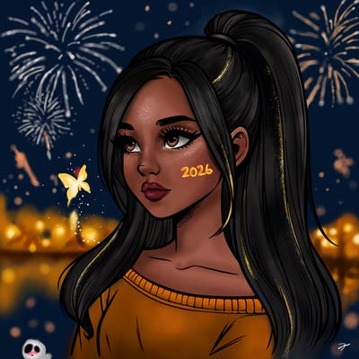 realistic girl with a high ponytail