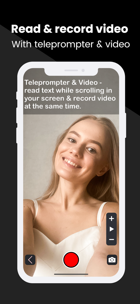 Teleprompter with Video - Un creador grabando un video con una superposición de guion en movimiento para una entrega fluida